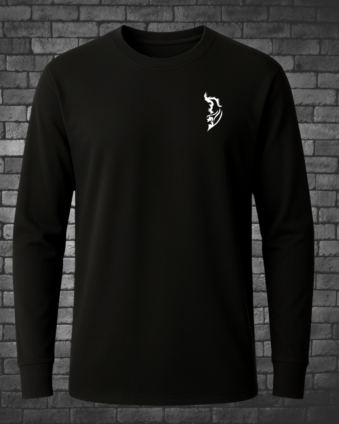 White Angel Wing Logo on front left chest