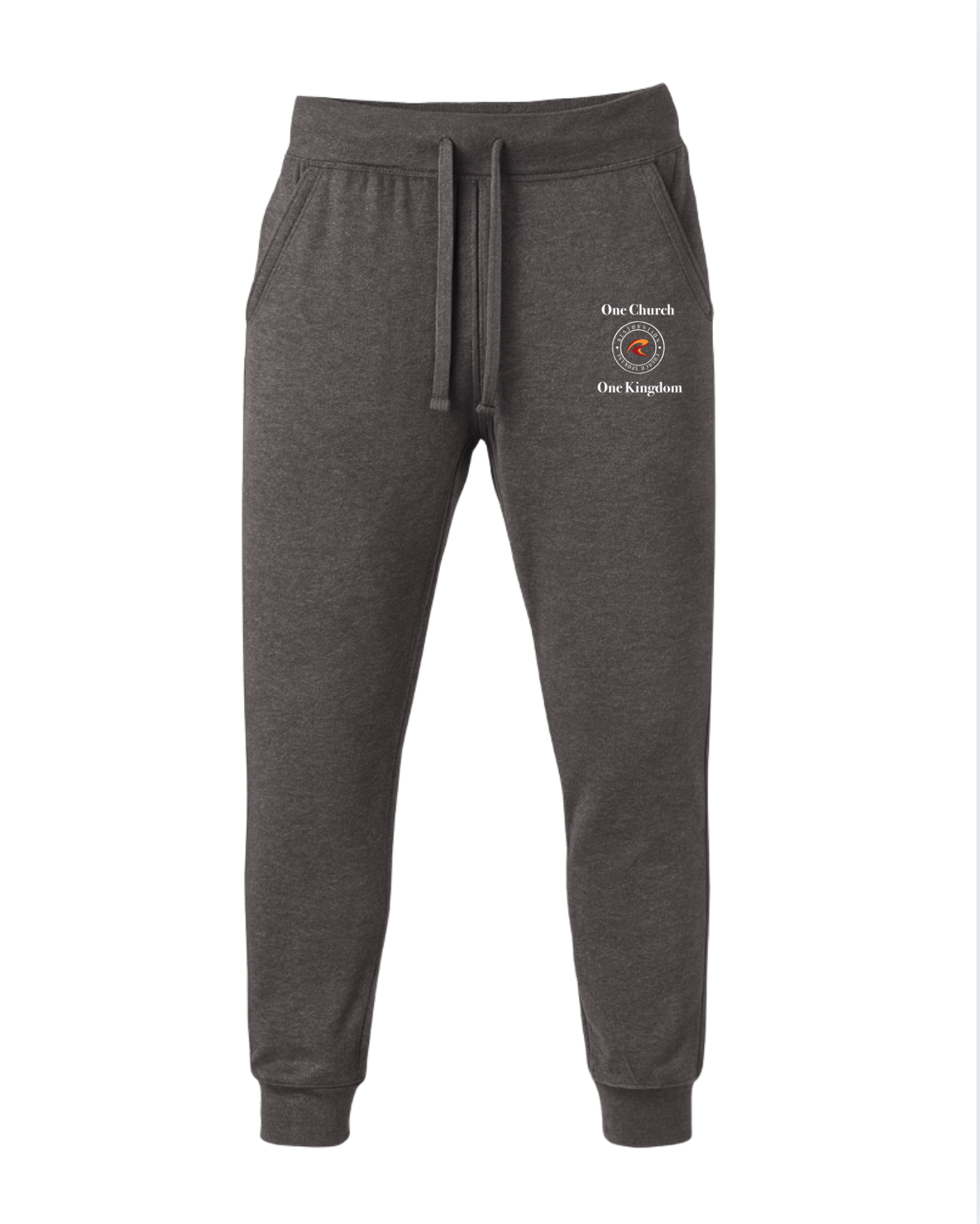 Restoration Church Charcoal Joggers Front - Street Style By Nickola