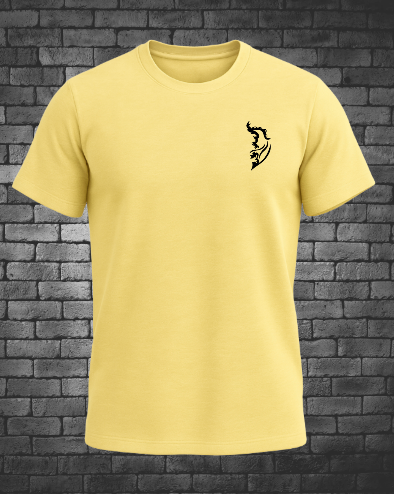 Black Angel Wing Logo on front left chest