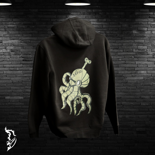 Steampunk Octopus Zip-Up Hand-drawn Hoodie