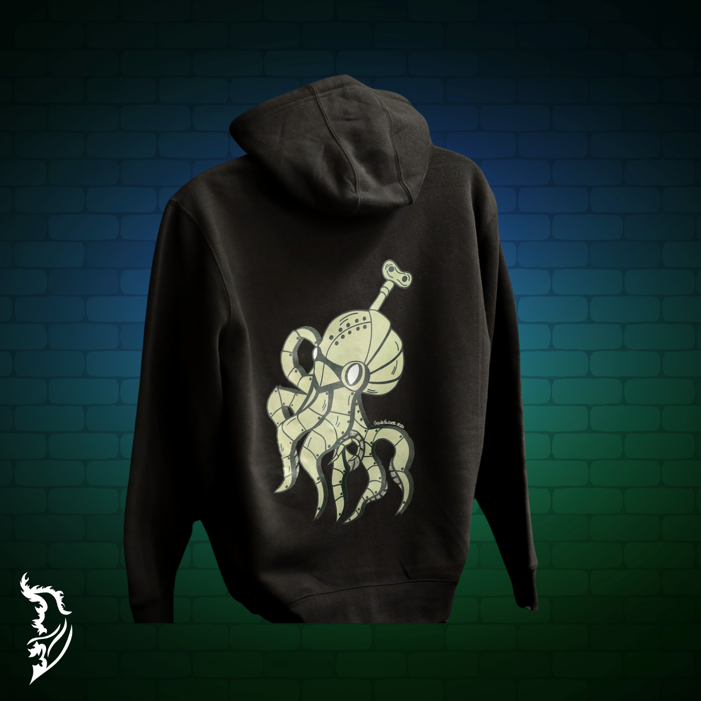 Steampunk Octopus Zip-Up Hand-drawn Hoodie