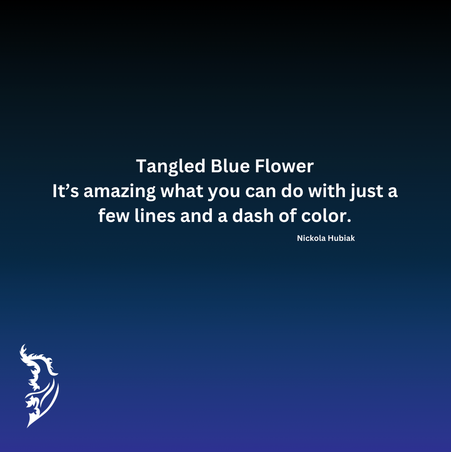 Blue Tangled Flower Hand-drawn T-Shirt | Ladies