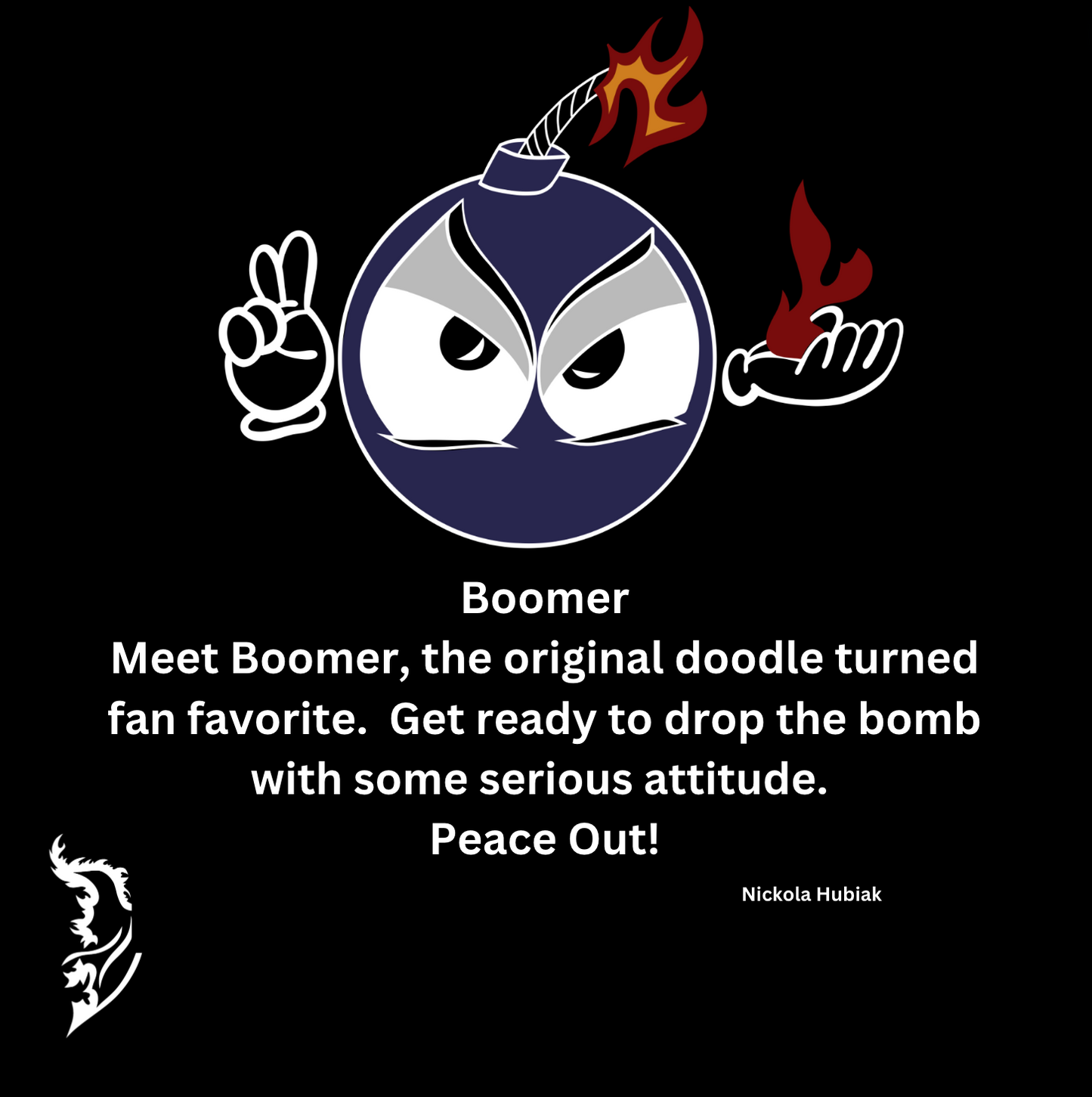 Boomer - "Peace Out" Hand-drawn Men's T-Shirt