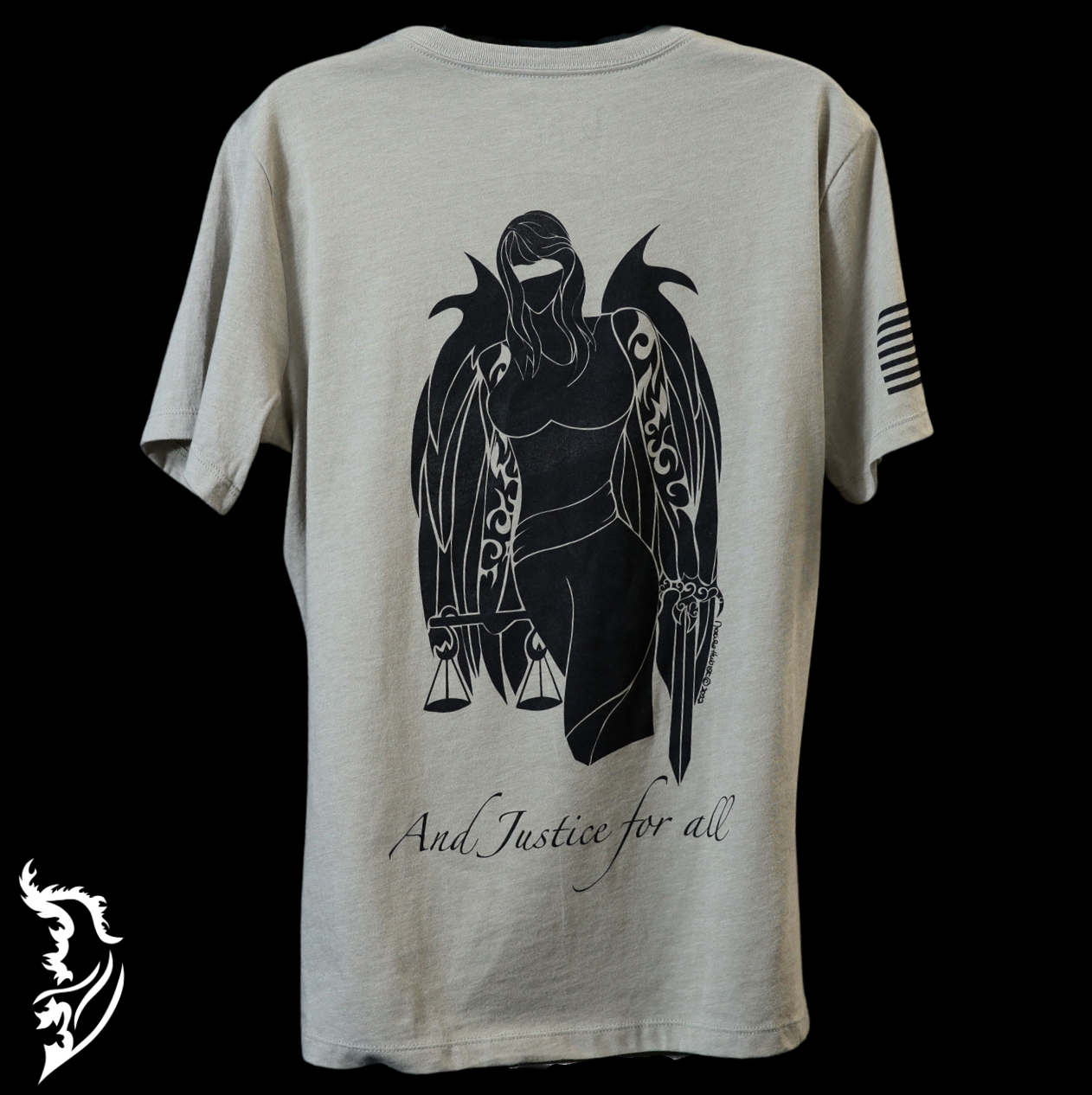 Angel of Justice Hand-drawn Ladies T-Shirt | Angel Series