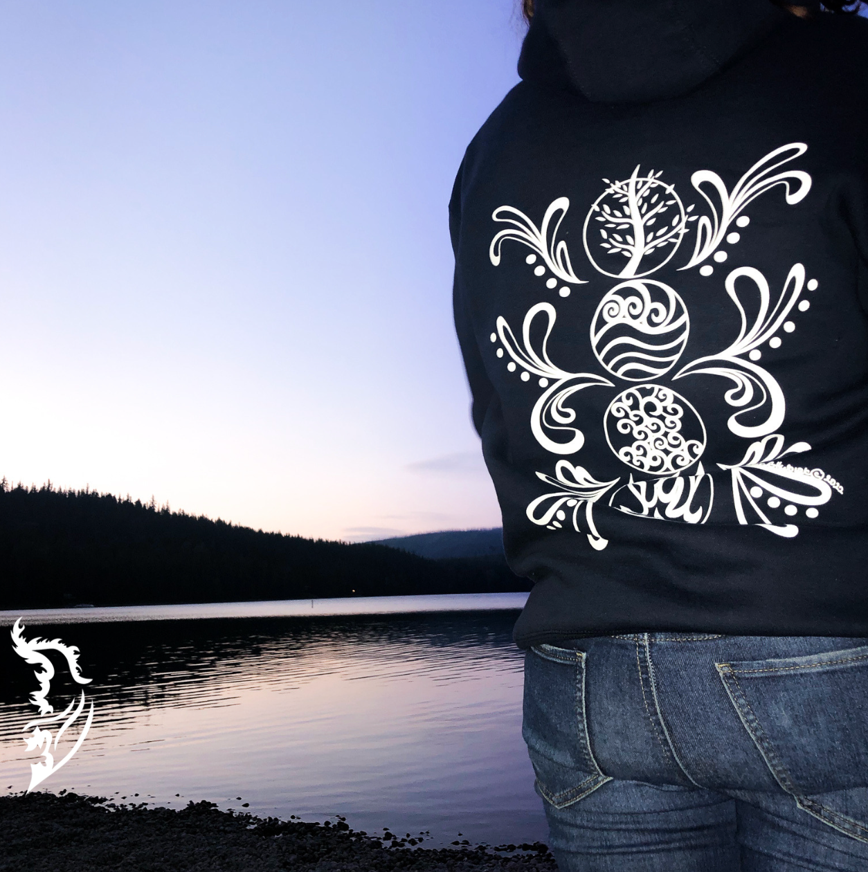 Elements Hand-drawn Fleece-Lined Hoodie