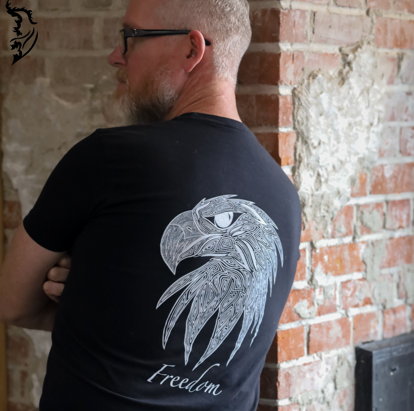 Freedom Eagle Hand-drawn Men's T-Shirt | Patriotic Series