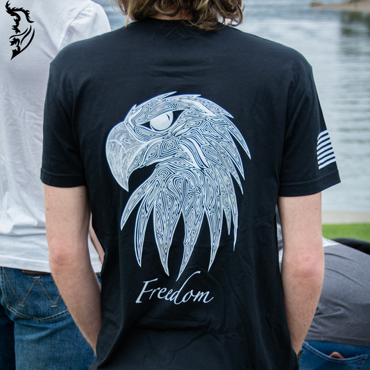 Freedom Eagle Hand-drawn Men's T-Shirt | Patriotic Series