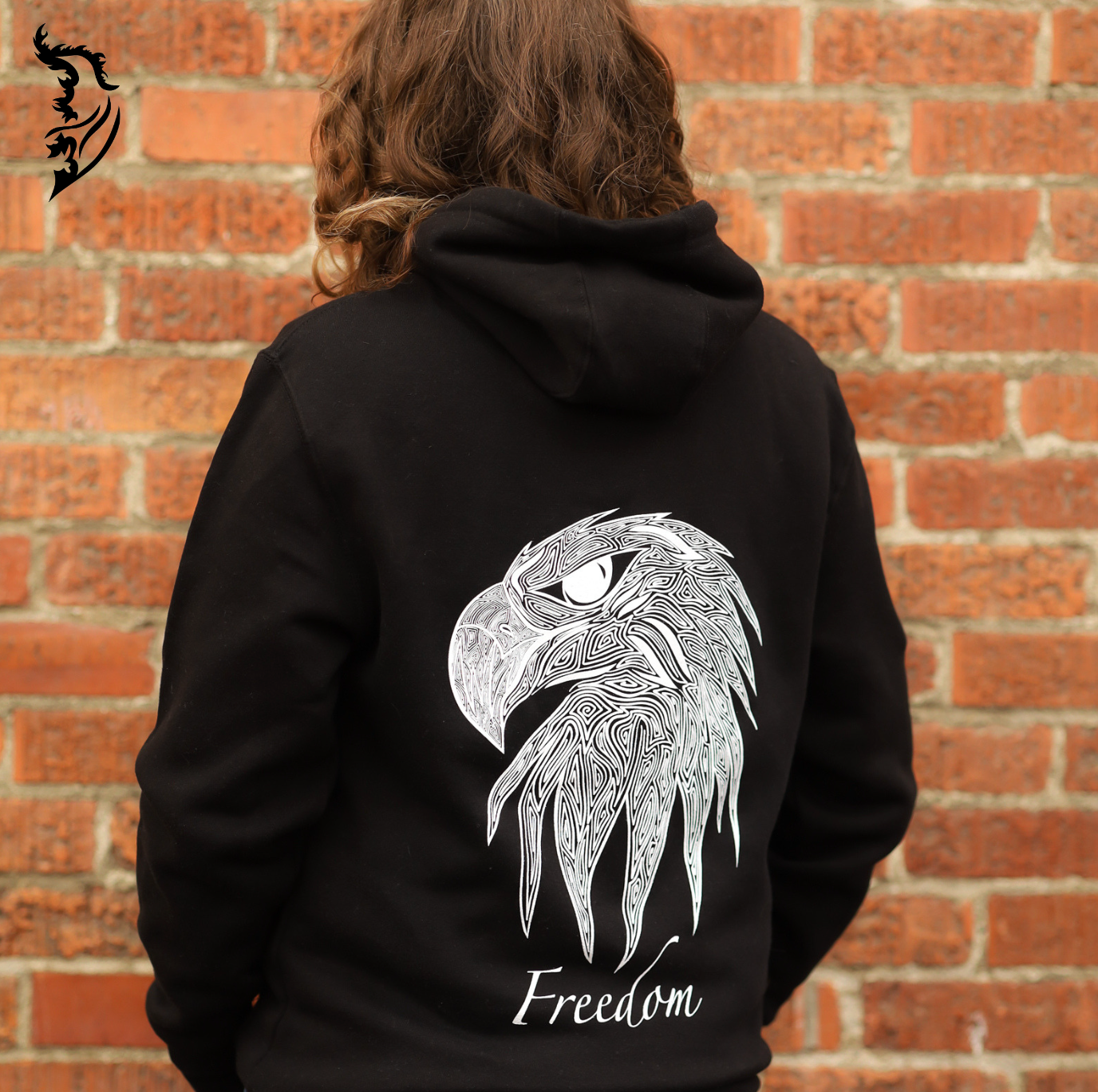 Freedom Eagle Hand-drawn Fleece-Lined Hoodie | Patriotic Series