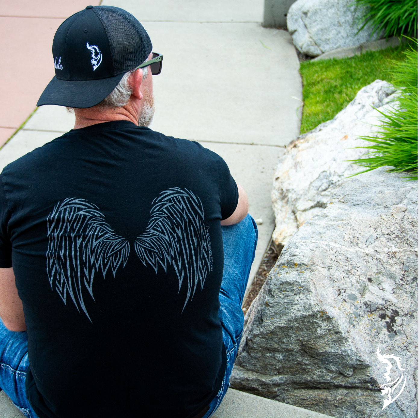 Guardian Wings Hand-drawn T-Shirt | Men's