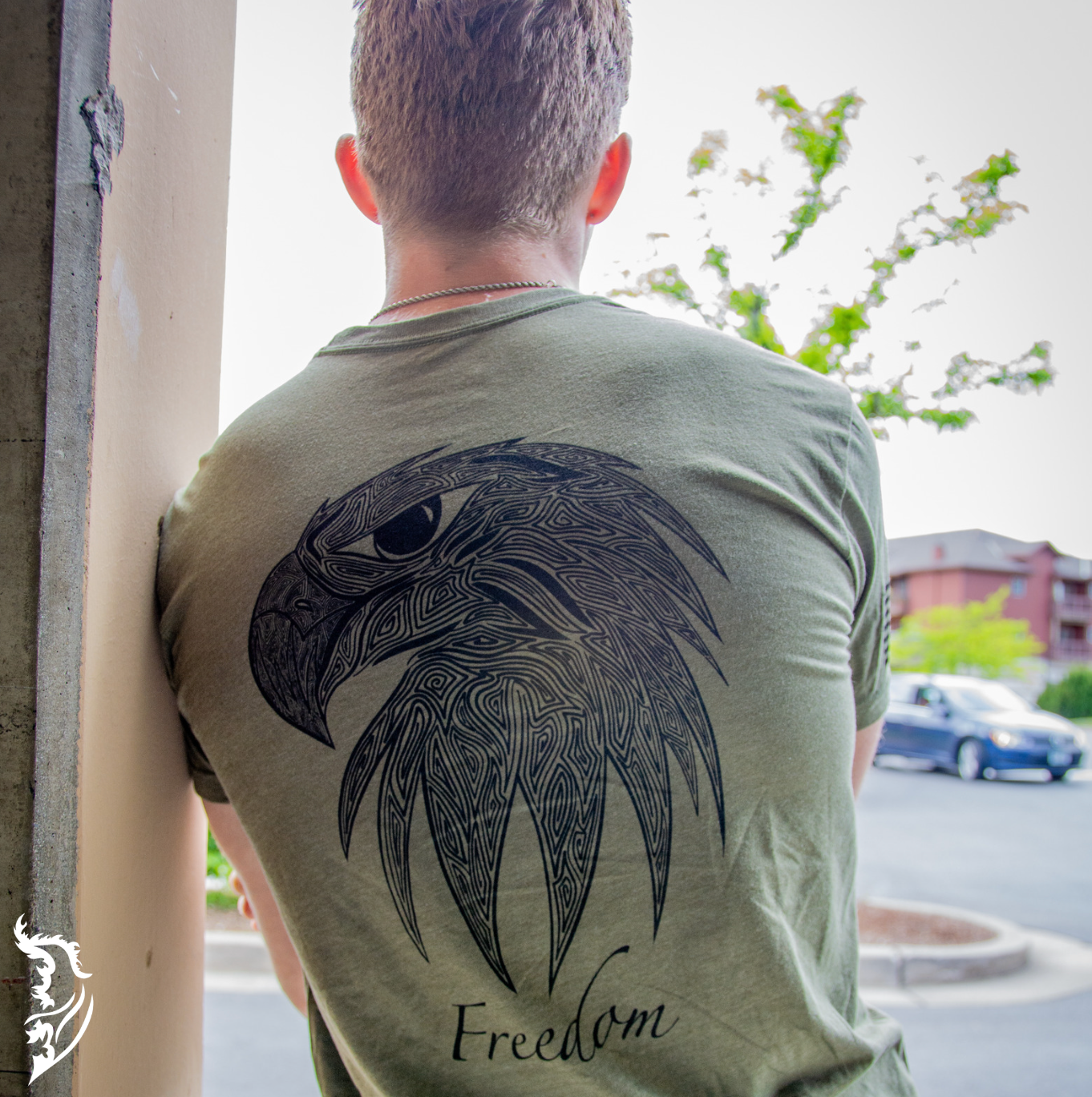 Freedom Eagle Hand-drawn Men's T-Shirt | Patriotic Series