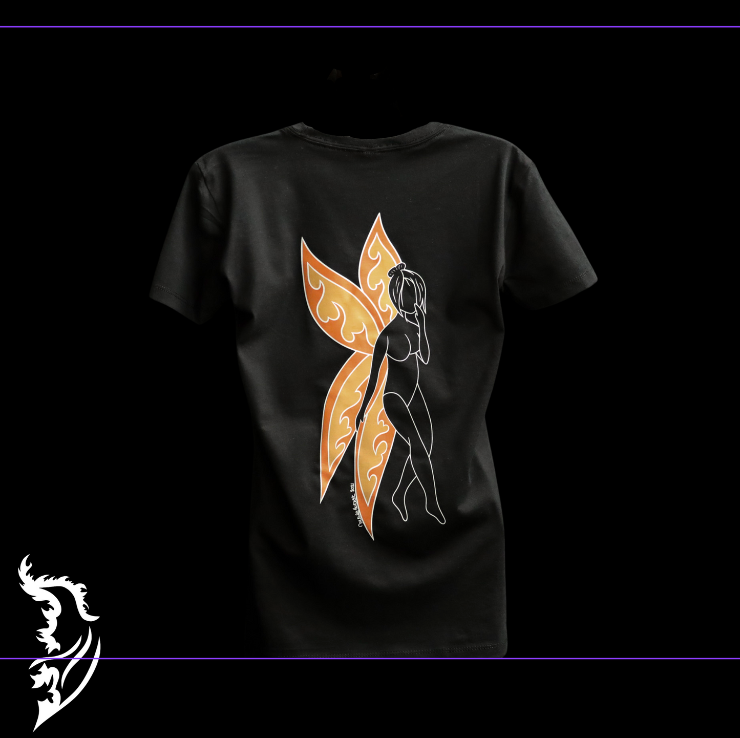 Fire Fairy Hand-drawn T-Shirt | Ladies