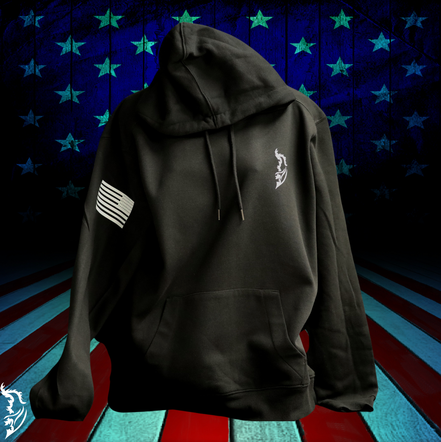 Freedom Eagle Hand-drawn Fleece-Lined Hoodie | Patriotic Series