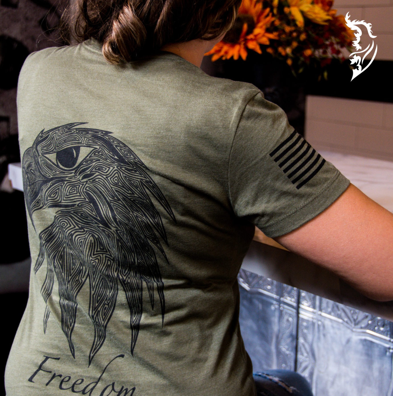 Freedom Eagle Hand-drawn Ladies T-Shirt | Patriotic Series