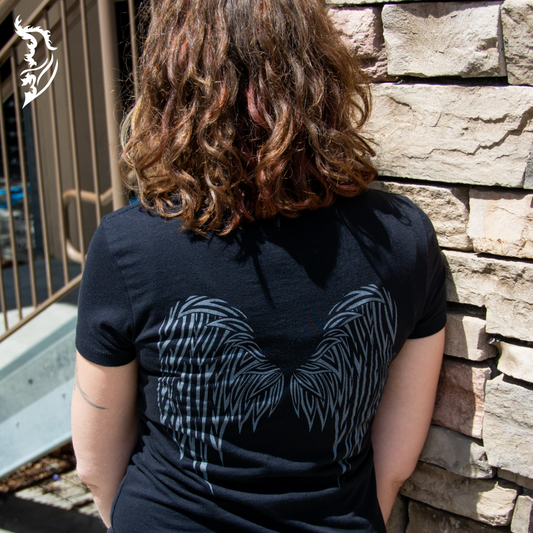 Guardian Angel Wings Hand-drawn T-Shirt | Ladies