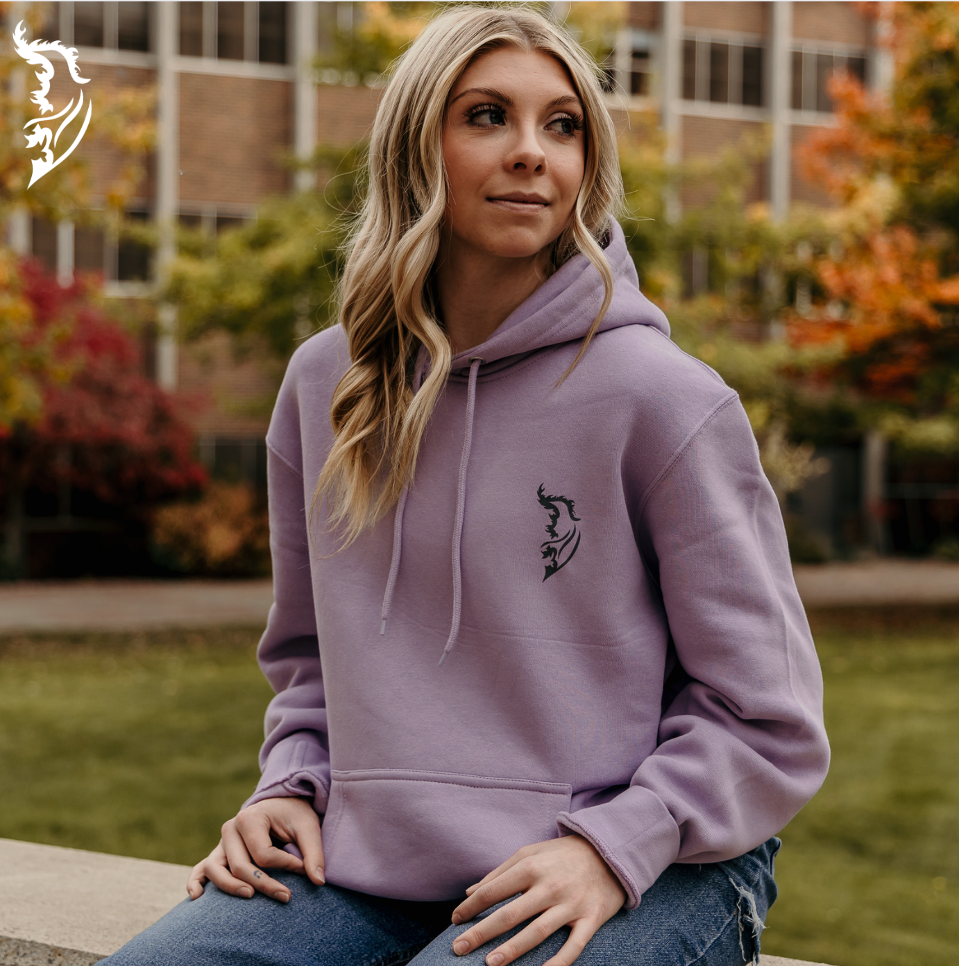 Lady on a Pedestal Hand-drawn Fleece Hoodie