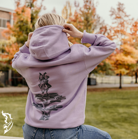 Lady on a Pedestal Hand-drawn Fleece Hoodie