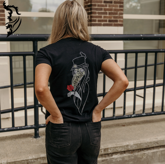 Plague Doctor Hand-drawn Ladies T-Shirt