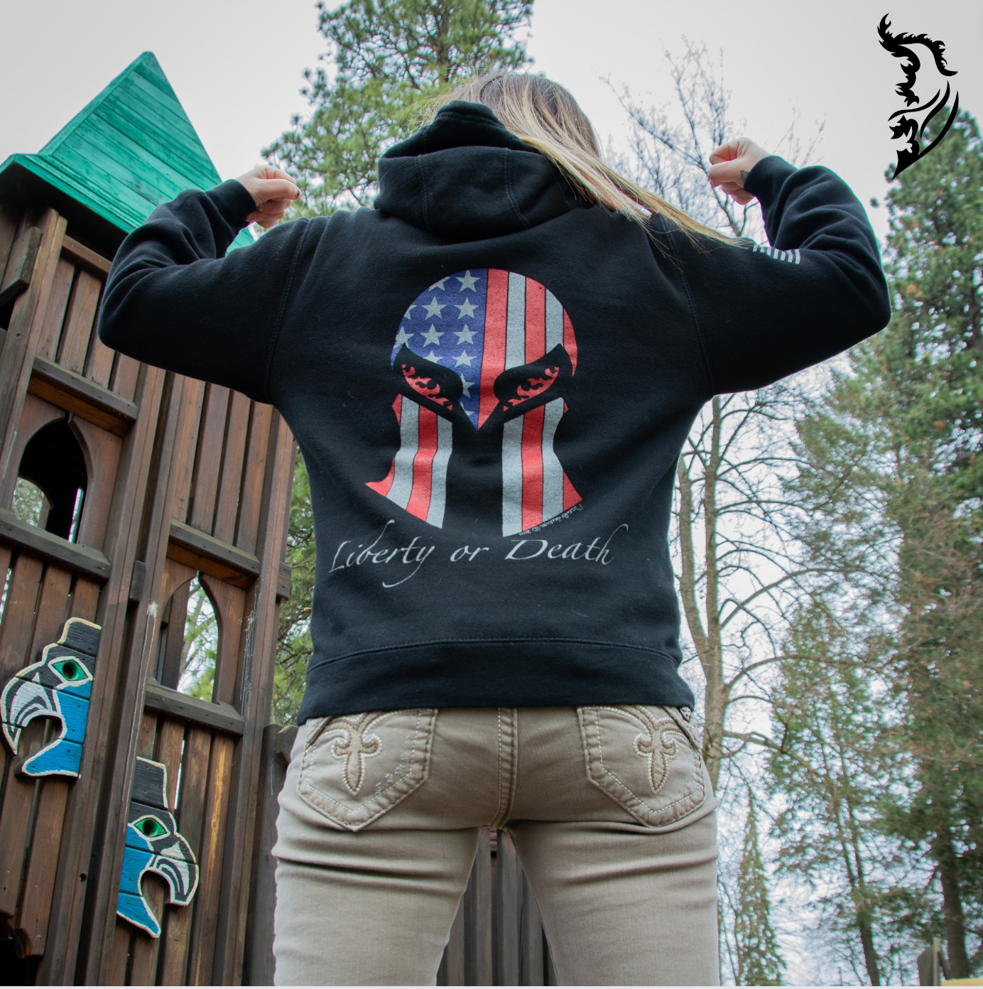 Spartan Hand-drawn Fleece-Lined Hoodie