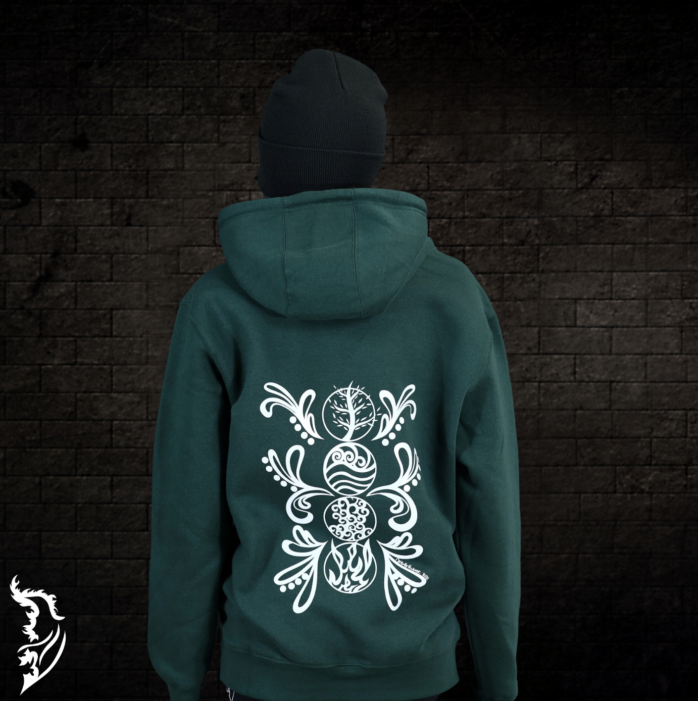 Elements Hand-drawn Fleece-Lined Hoodie