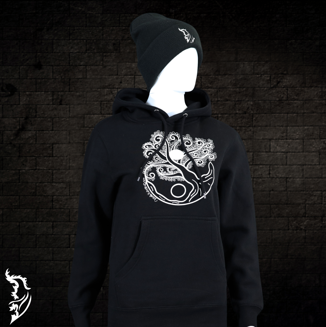 Yin & Yang | Tree of Life Hand-drawn Fleece-Lined Hoodie