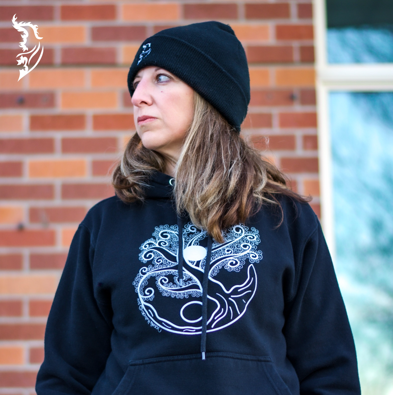 Yin & Yang | Tree of Life Hand-drawn Fleece-Lined Hoodie