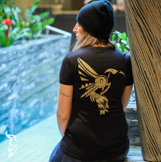 Steampunk Hummingbird Hand-drawn T-Shirt | Ladies