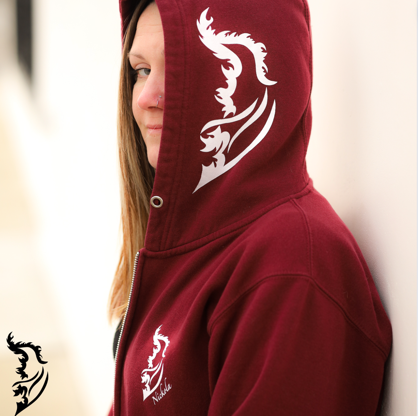 Woman in the Tree Hand-drawn Fleece-Lined Hoodie