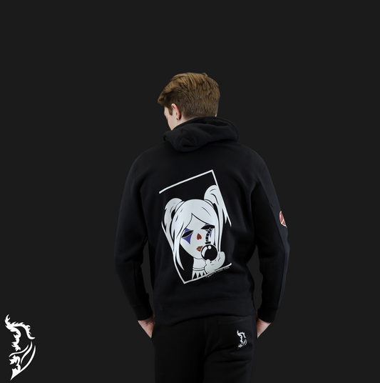 Lady Joker Hand-drawn Fleece Lined Hoodie