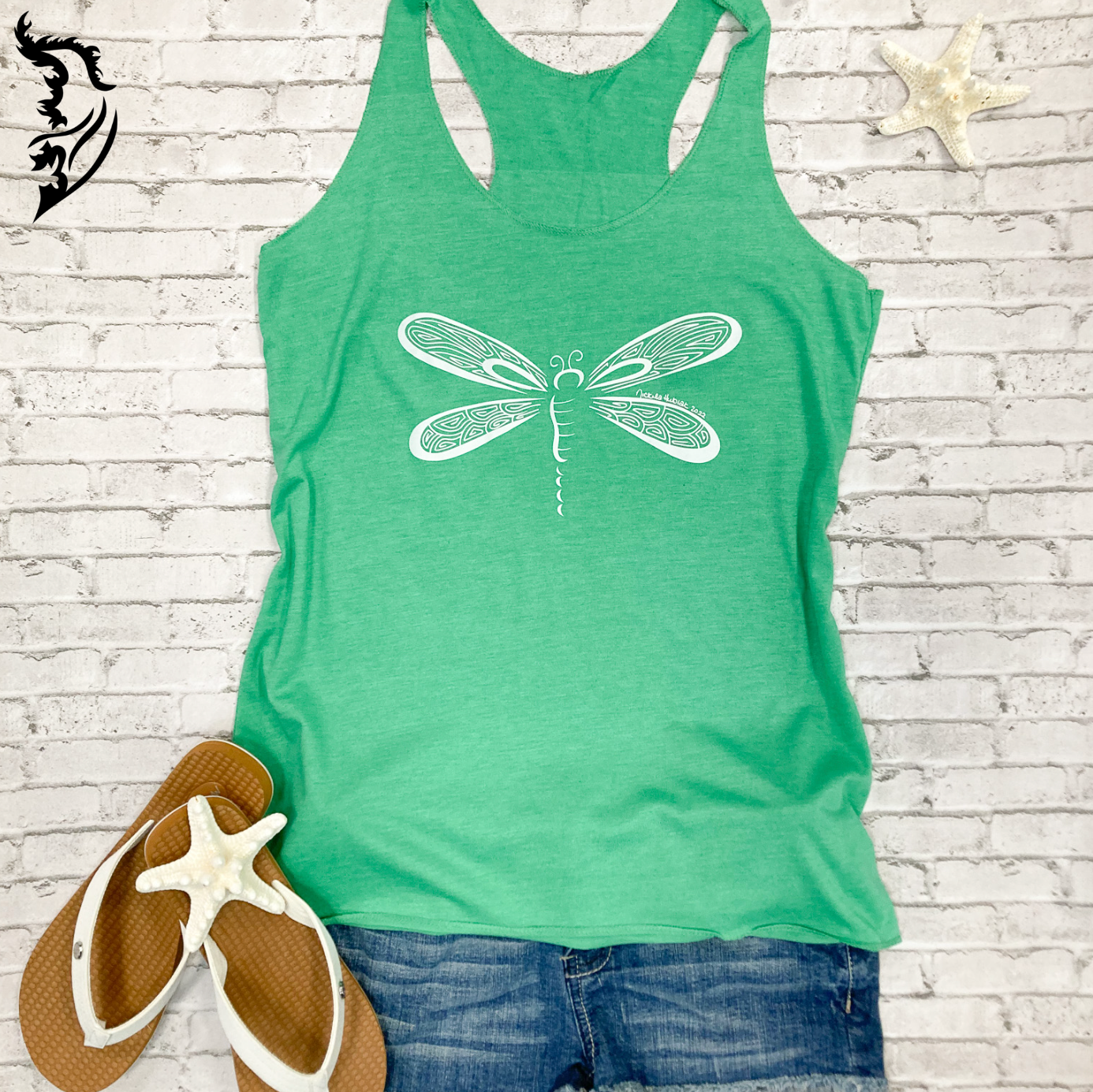 Dragonfly Hand-drawn Racer Back Tank Top