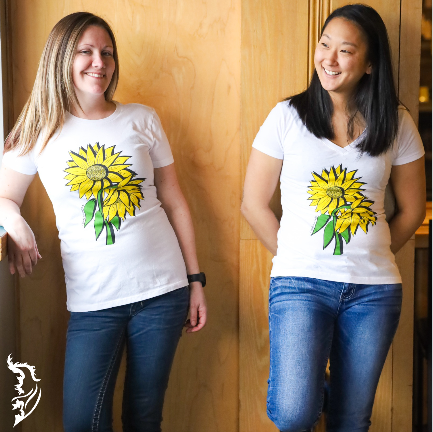 Sunflower Hand-drawn T-Shirt | Ladies