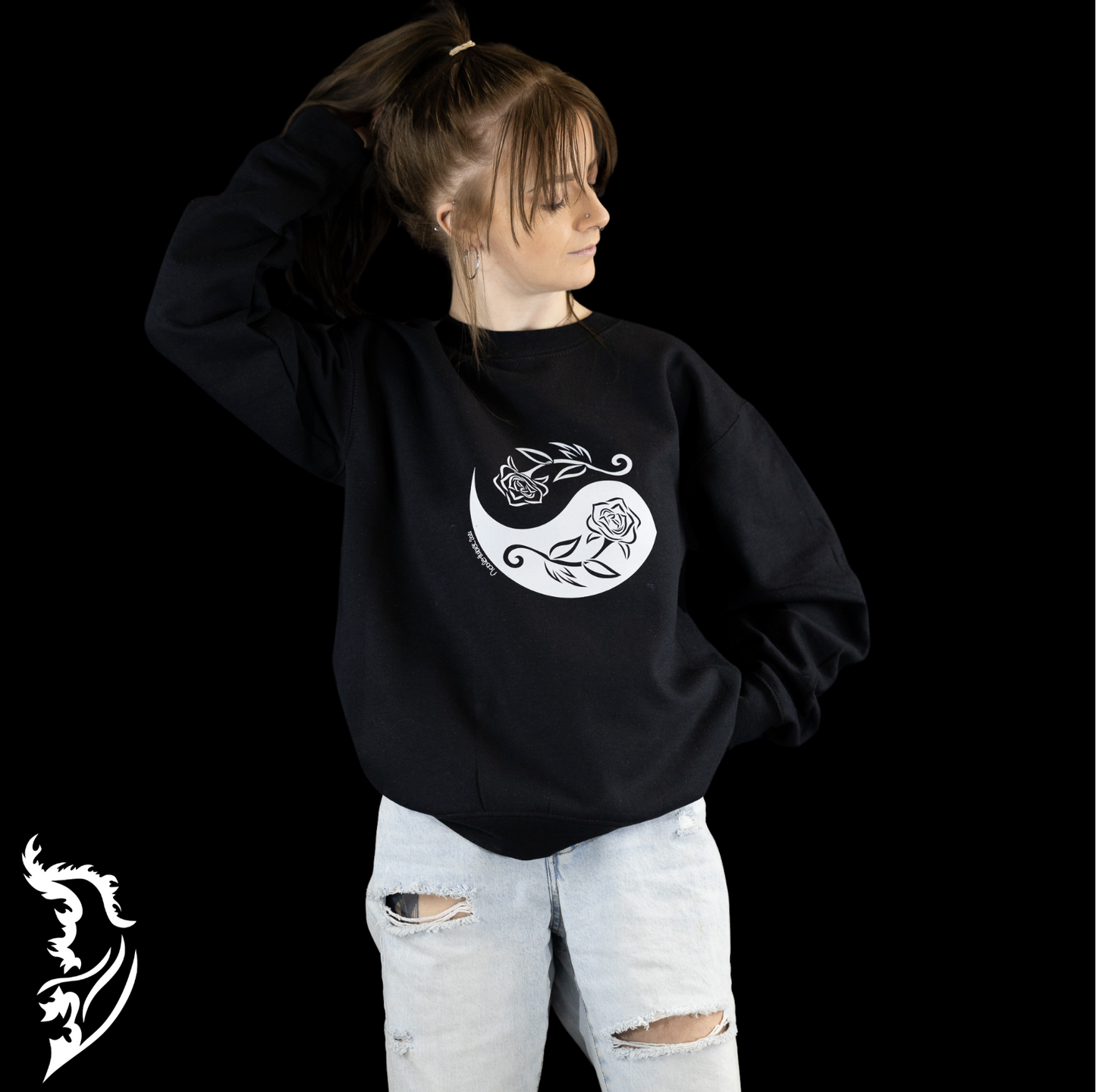 Rose | Yin and Yang Hand-drawn Sweatshirt