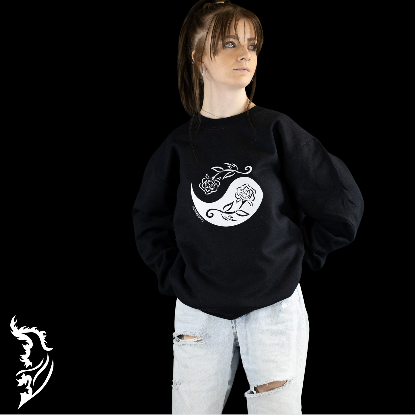 Rose | Yin and Yang Hand-drawn Sweatshirt