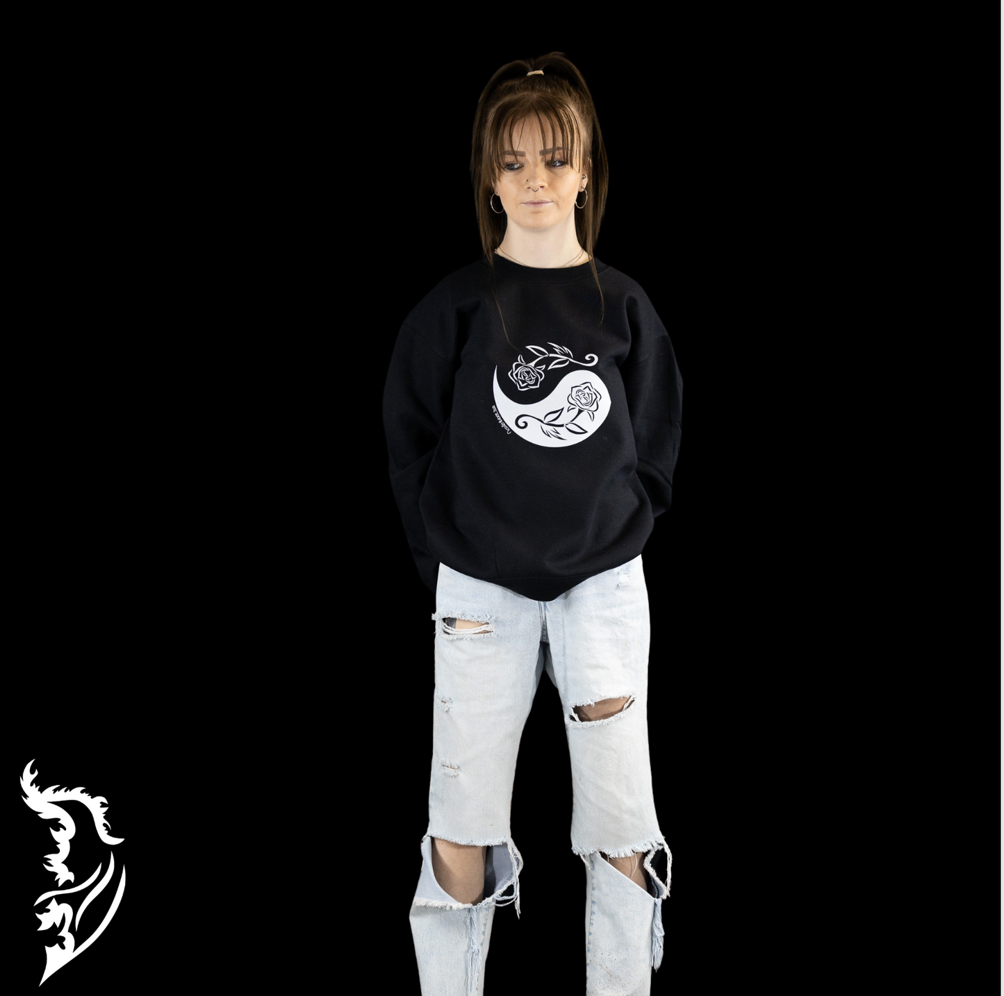 Rose | Yin and Yang Hand-drawn Sweatshirt