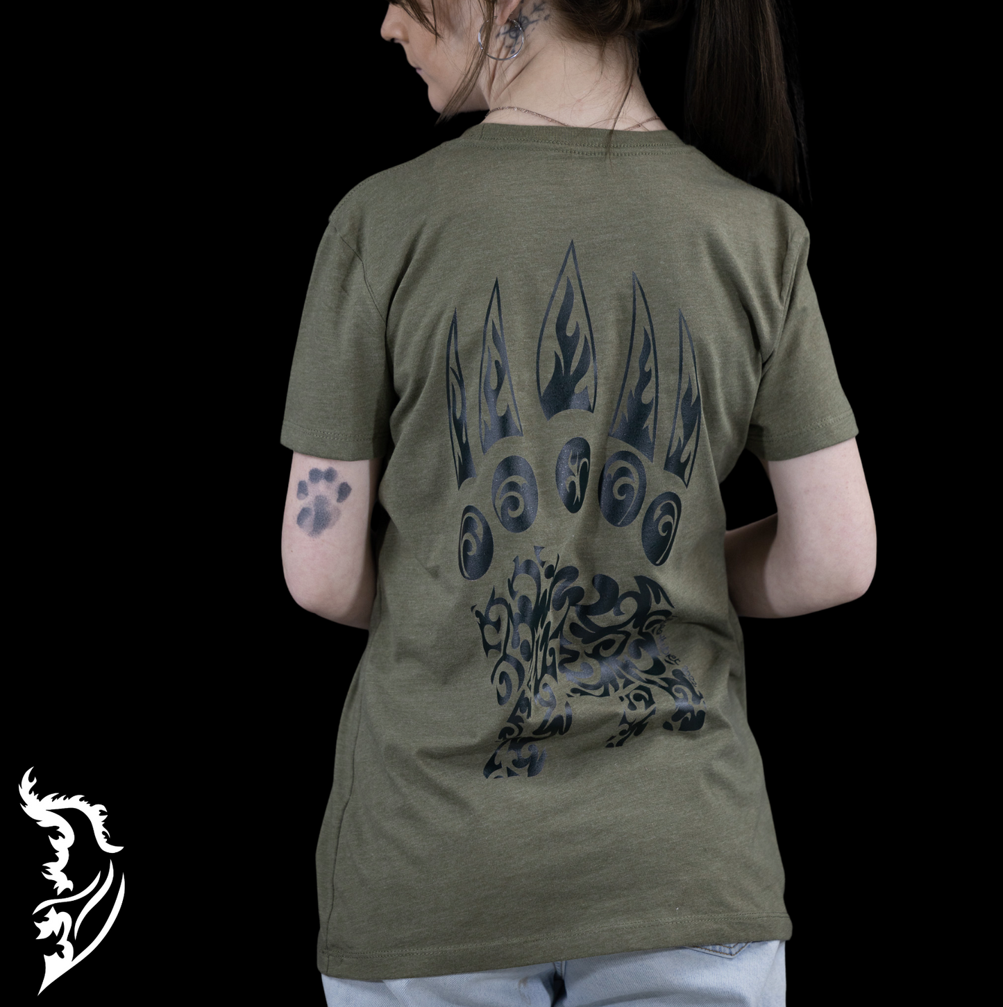 Bear Paw Hand-drawn T-Shirt | Ladies