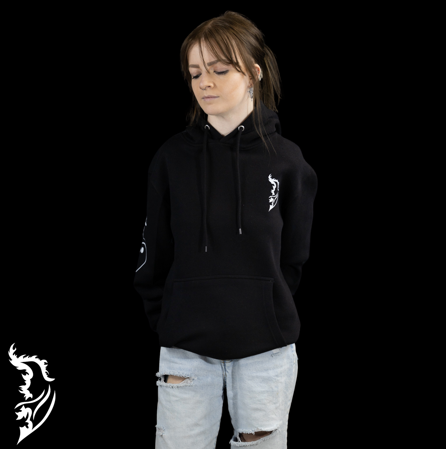 Lady Joker Hand-drawn Fleece Lined Hoodie