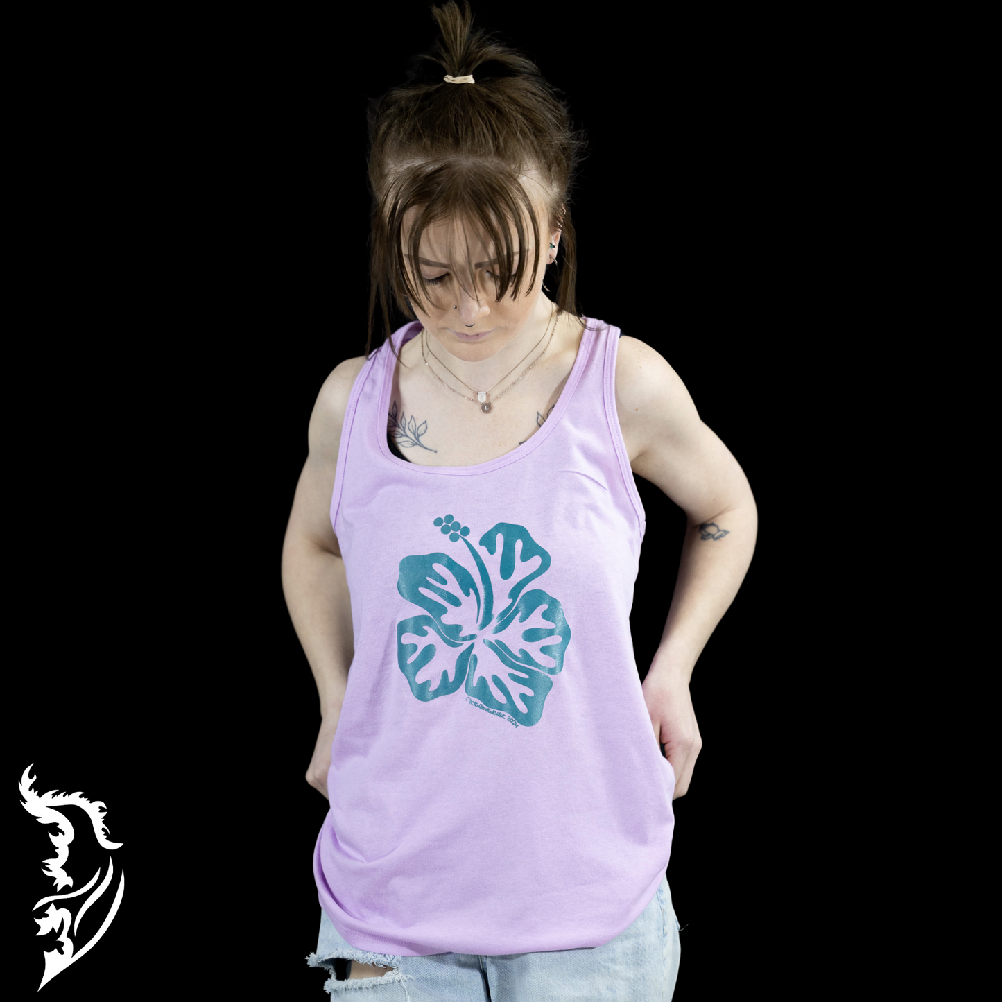 Hibiscus Ladies Racerback Tank Top