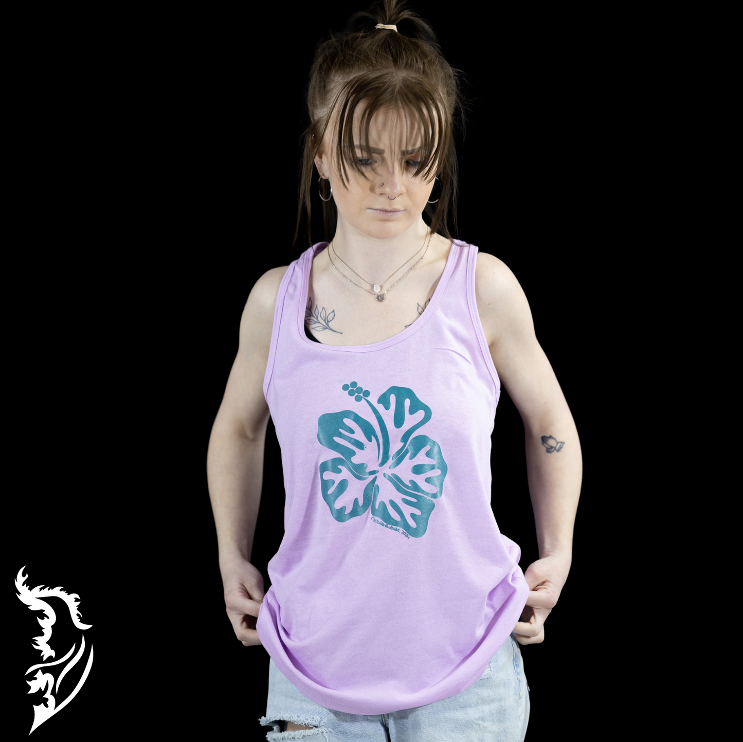 Hibiscus Ladies Racerback Tank Top