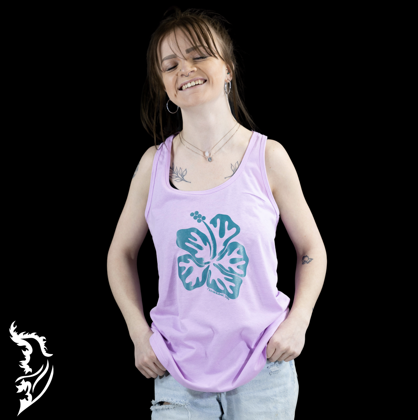 Hibiscus Ladies Racerback Tank Top