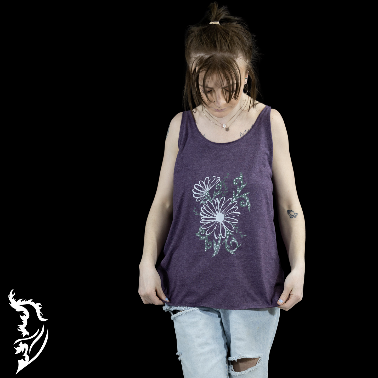 Daisy Hand-drawn Racer Back Tank