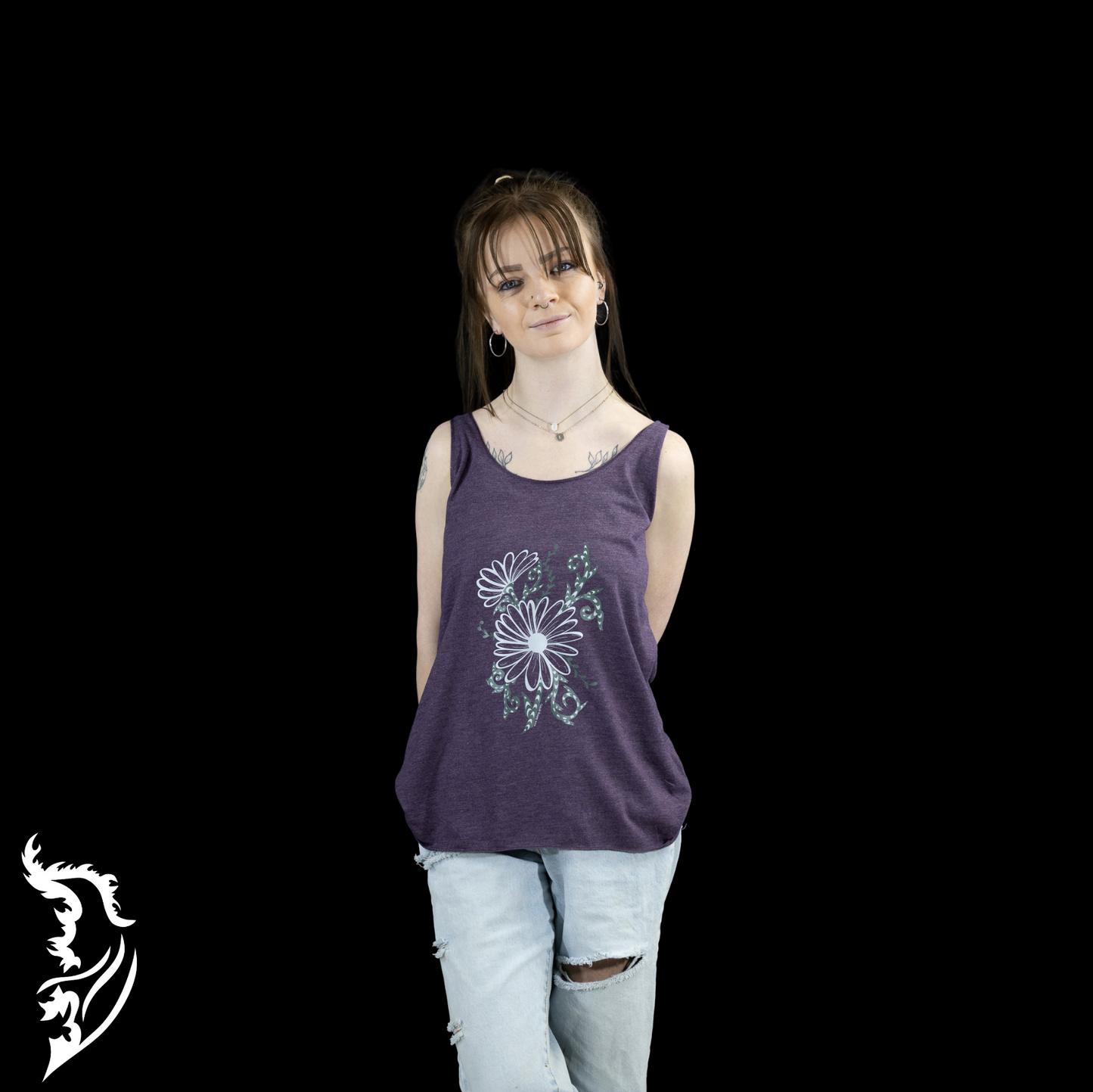 Daisy Hand-drawn Racer Back Tank