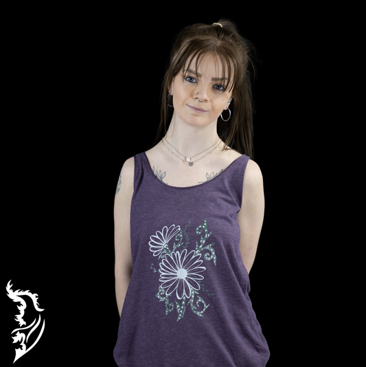 Daisy Hand-drawn Racer Back Tank