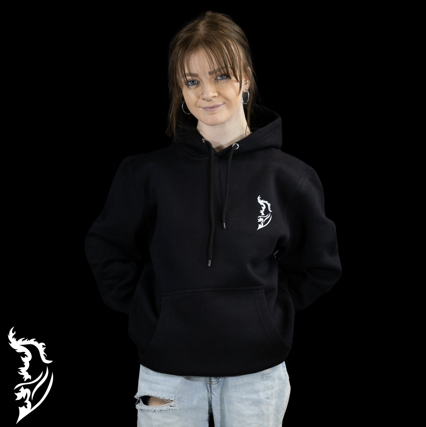 Guardian Angel Wings Hand-drawn Fleece-Lined Hoodie