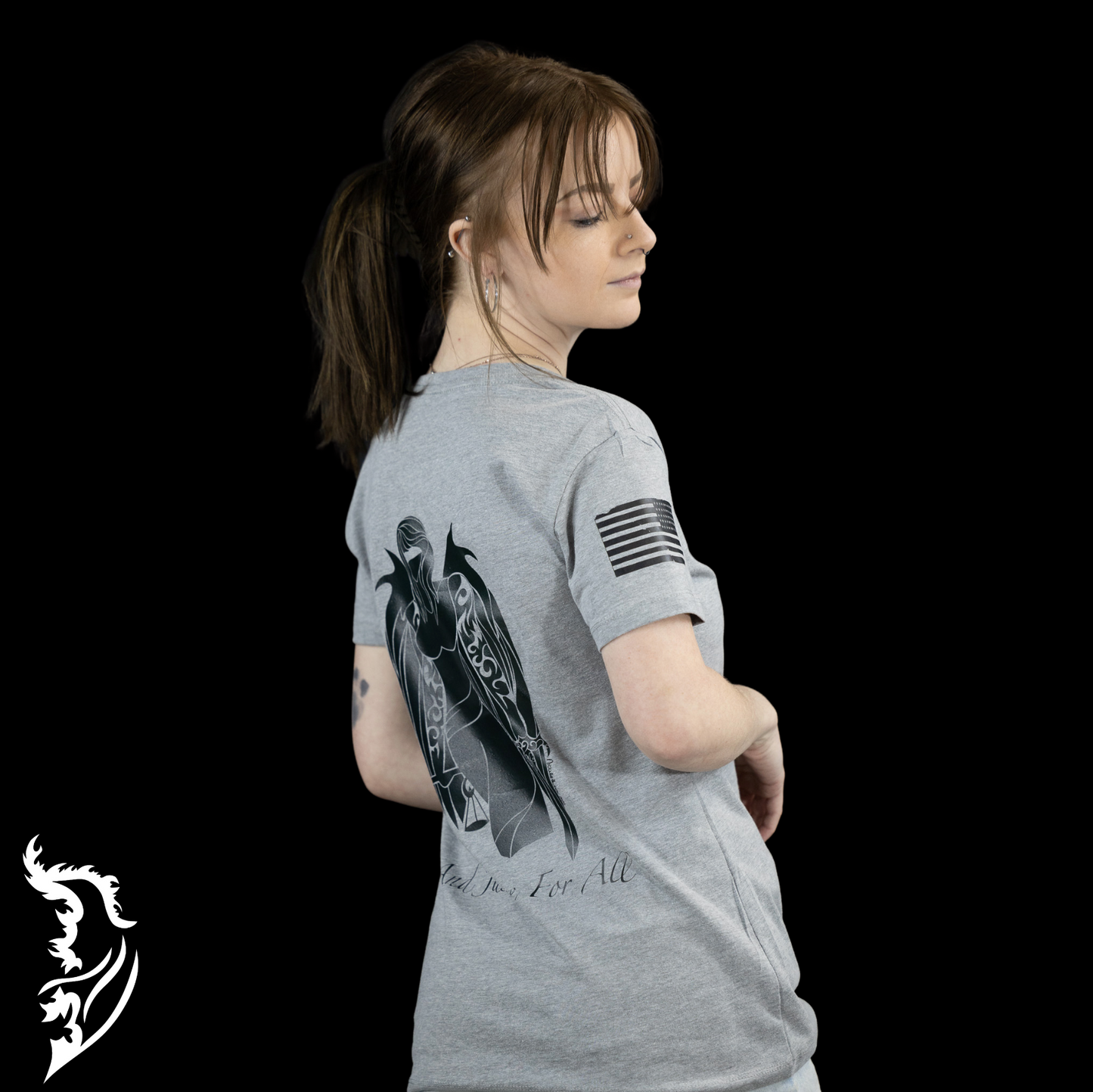 Angel of Justice Hand-drawn Ladies T-Shirt | Angel Series