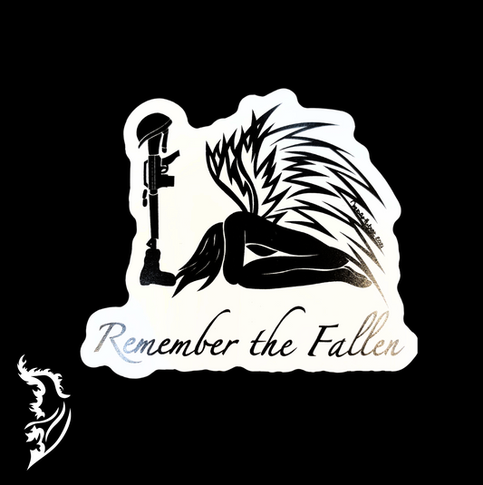 Remember the Fallen Hand-drawn Vinyl Sticker