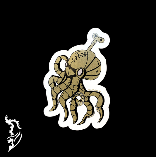 Steampunk Octopus Vinyl Hand-drawn Sticker