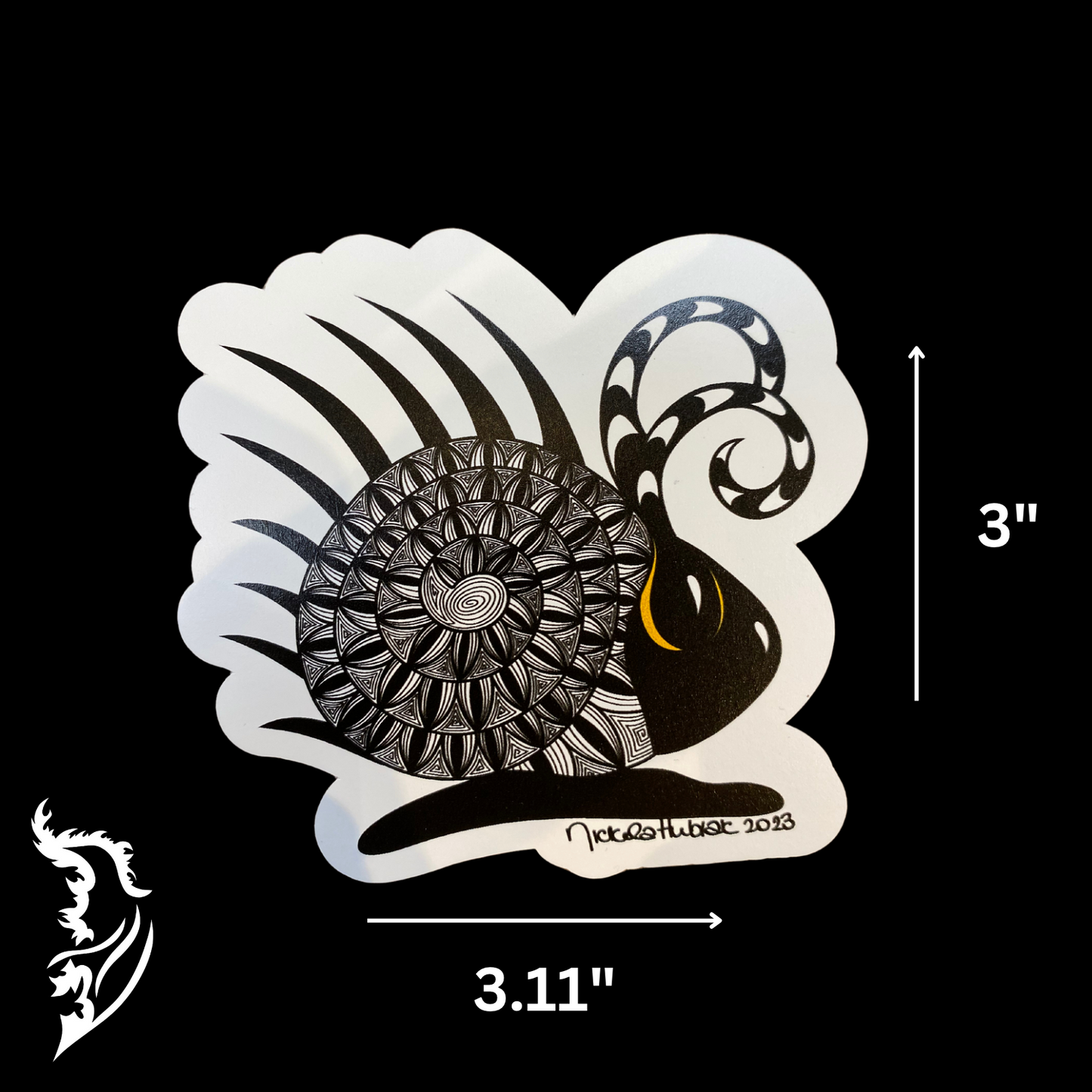 Porcupine Snail Hand-drawn Vinyl Sticker