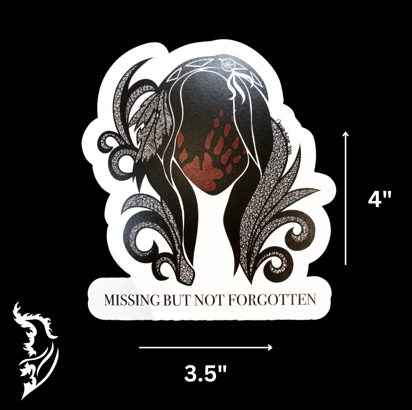 Missing but Not Forgotten Hand-drawn Vinyl Sticker