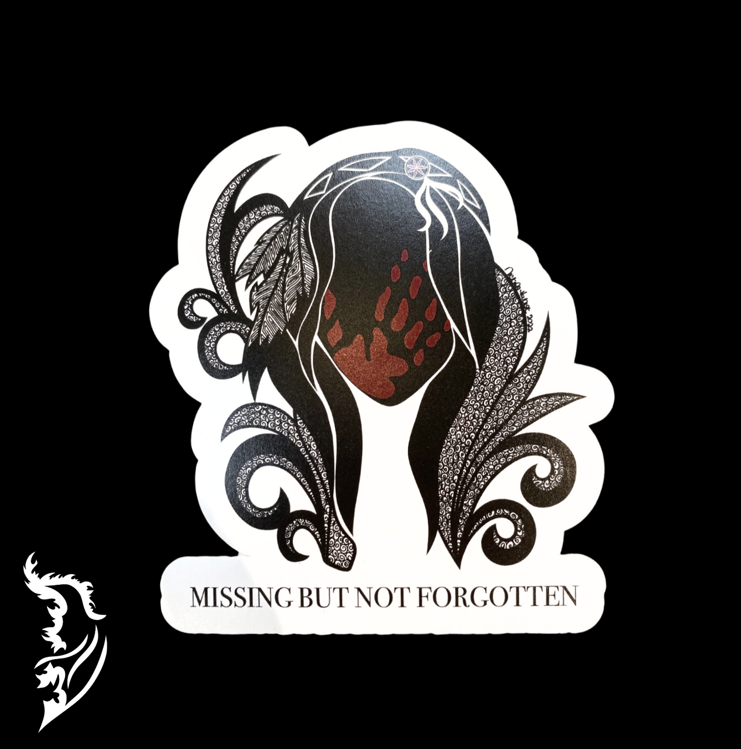 Missing but Not Forgotten Hand-drawn Vinyl Sticker