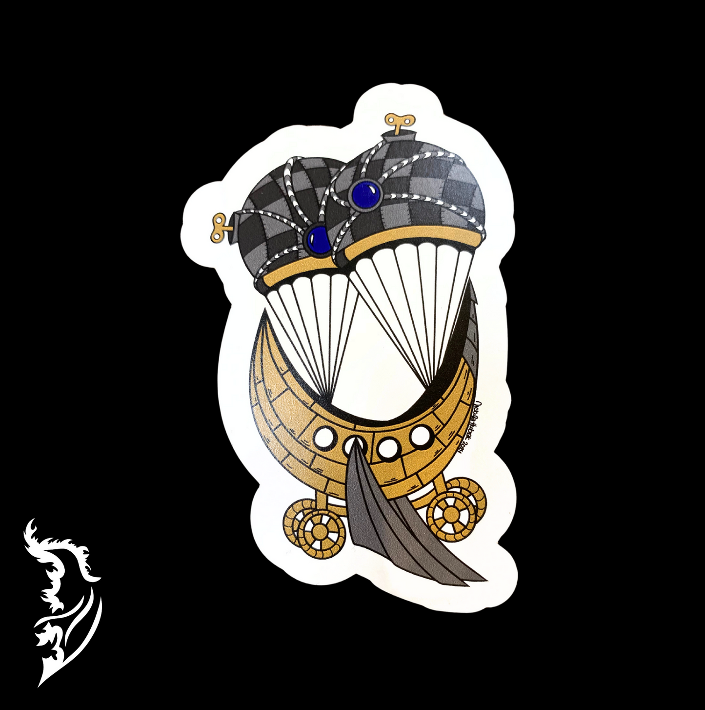 Steampunk Boat Hand-drawn Vinyl Sticker