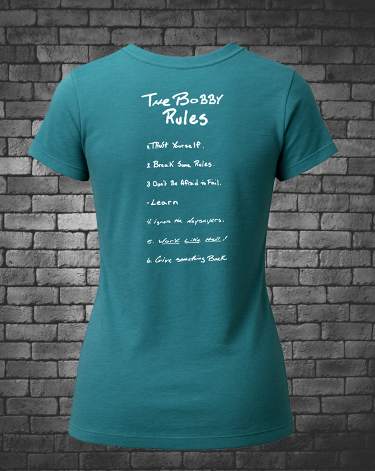 The Bobby Rules Teal Ladies T-Shirt | Wholesale - Street Style By Nickola